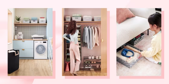 Illustration of the new line of Bed Bath & Beyond storage organization