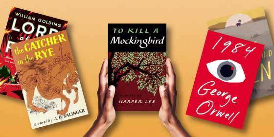 Illustration of five books from Read with Jenna