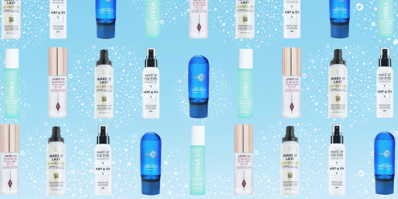 Illustration of different makeup setting sprays
