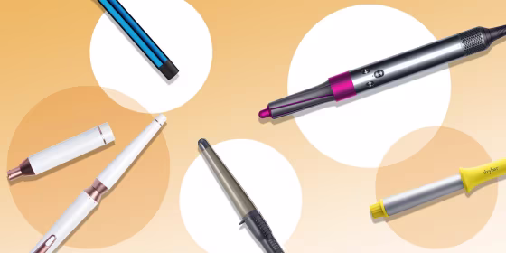Illustration of five different types and brands of curling wands for your hair