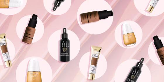 Illustration of four different styles of foundation serums