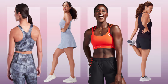 Illustration of four different Women wearing activewear from four different brands