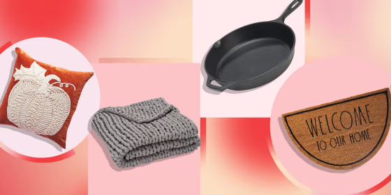 Illustration of four different products available for purchase online at Homegoods