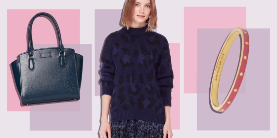Illustration of a Kate Spade sweater, bag and bracelet all on sale
