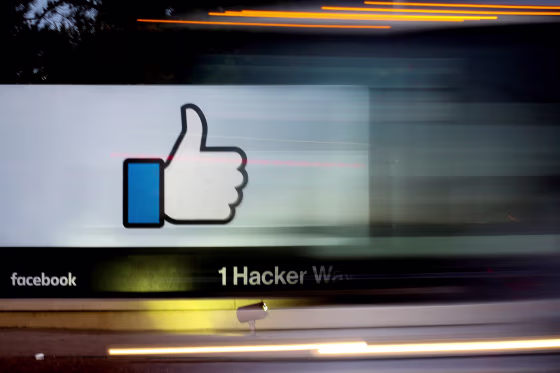 The entrance to Facebook's headquarters in Menlo Park, Calif.