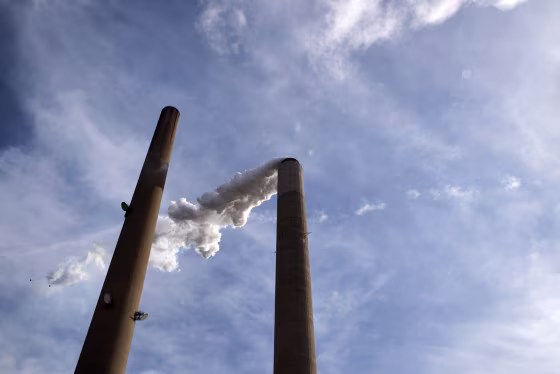 Image: A scrubber stack at the American Electric Power Mountaineer Coal Plant in Letart, West Virginia, on March 9, 2016.