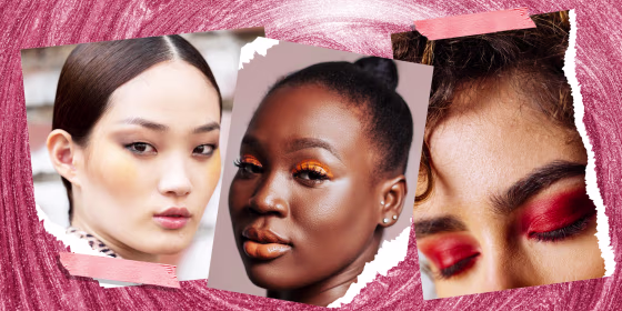 Illustration of three Women wearing different color eyeshadow