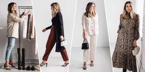Four different images from the @ashleyroberton's @amazonthedrop new collection