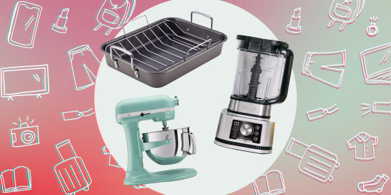 farberware 12x16 nonstick roaster with rack, kitchenaid professional 5qt stand mixer, and Ninja Foodi Power Blender & Processor System with Smoothie Bowl Maker and Nutrient Extractor + 4in1 Blender + Preset