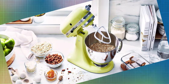 Lifestyle image of a green KitchenAid