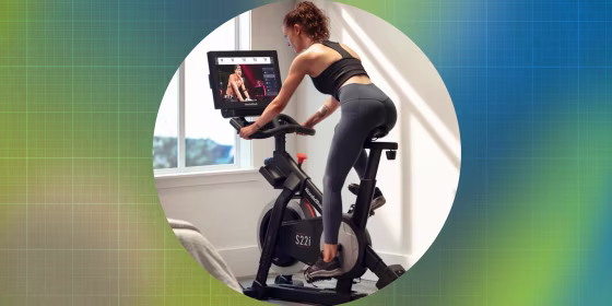 Image of a Woman riding the NordicTrack Commercial Studio Cycle