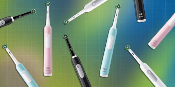 Collage of the Oral-B Pro 1000 in different colors