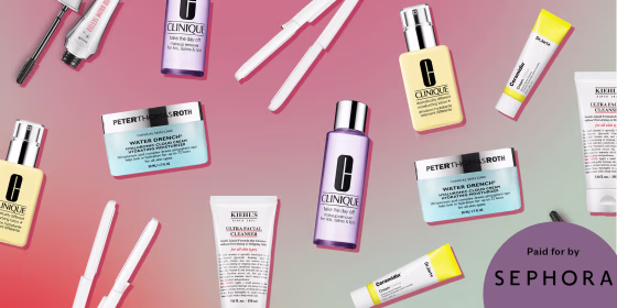 Illustration of different Sephora products on sale for Cyber Monday
