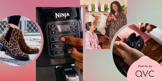 Illustration of different products on sale for Cyber Monday on QVC