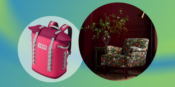 New launches include Yeti’s Hopper M20 cooler backpack and Rifle Paper Co.’s furniture collection.