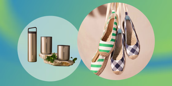 New releases include recycled bottles from Miir and ballet flats and espadrilles from Draper James.