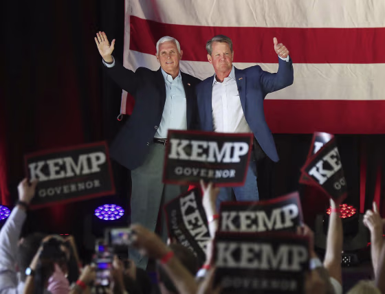 Image:  Mike Pence, Brian Kemp