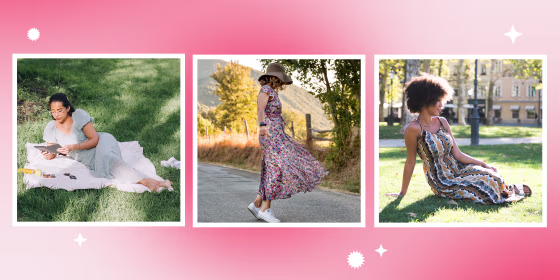 Illustration of girls wearing Maxi Dresses