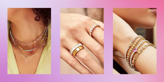 Image of necklaceses, bracelets and rings from Baublebar