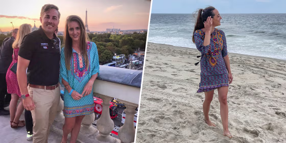 Split image of two women wearing the Urban CoCo Bohemian Summer Shift Dress