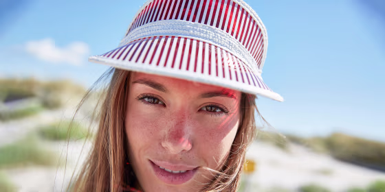Illustration of a Woman wearing a sun visor