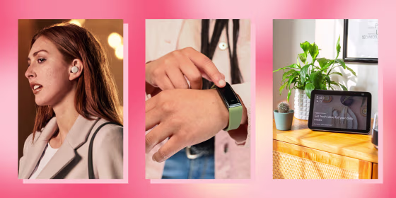 Three images of Amazon tech products