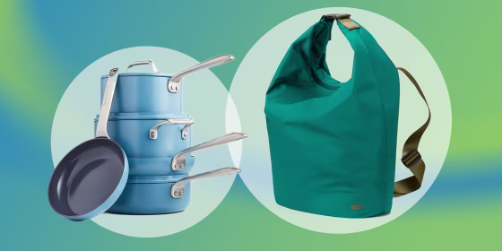 Teal is in this week at Away and Crate & Barrel. New releases include a bucket bag, cookware sets in autumnal coloring and an automatic bread maker.