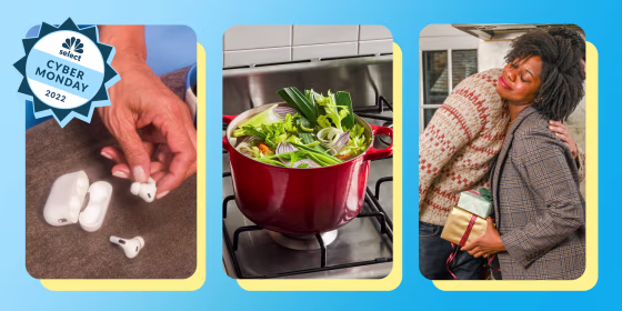 AirPods, dutch oven and friends giving gifts to each other