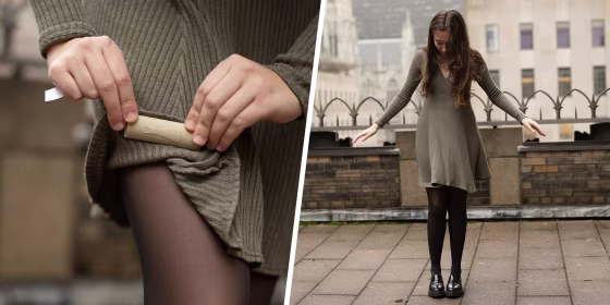 Model wearing a dress weight