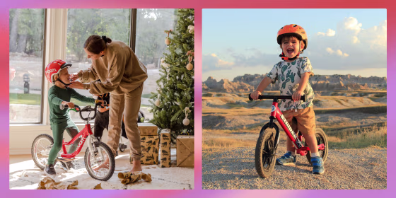 Two kids riding on bikes