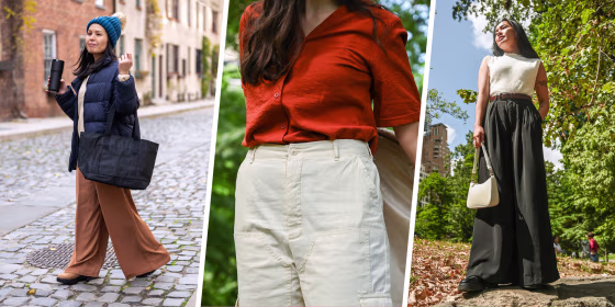 Three woman outside wearing stylish work pant