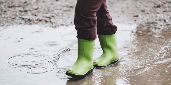 Experts recommend looking for rain boots that are made from 100% waterproof rubber or PVC.