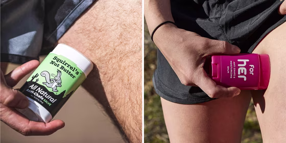 Megababe Thigh Rescue, Body Glide for Her and Squirrel’s Nut Butter go on smooth and keep your inner thighs friction-free — even on the sweatiest of days.