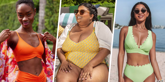 Three Women wearing stylish swimsuits
