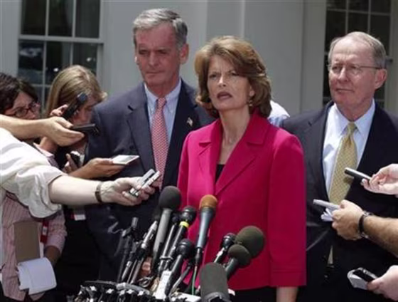 U.S. Senators after meeting U.S. President Obama to discuss energy and climate legislation in Washington