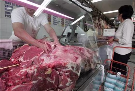 Andres Rodas works at a butcher shop in Buenos Aires