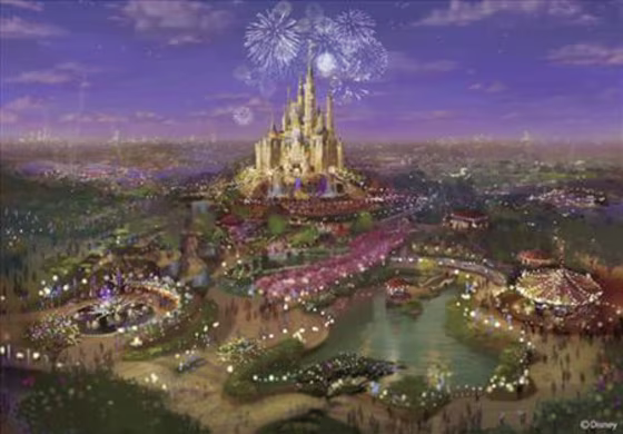 An image shows an artist's impression of Shanghai Disney Resort in this handout released by Disney Parks