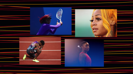 Image: Naomi Osaka, Sha'Carri Richardson, Noah Lyles and Simone Biles.
