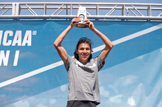 Luis Grijalva of the Northern Arizona Lumberjacks finishes in ninth place during the Division I Men's and Women's Cross Country Championships on March 15, 2021, in Stillwater, Okla.