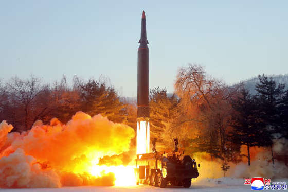 A test fire of a missile by North Korea on Jan. 5. According to reports, the regime has launched a possible ballistic missile.