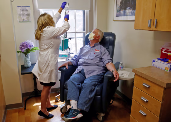 First intravenous infusion of Aduhelm, Biogen's controversial recently approved drug for early Alzheimer's disease