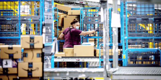 An Amazon fulfillment center in Eastvale, Calif.