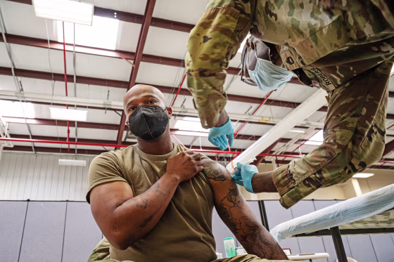 U.S. Military Members Receive COVID-19 Vaccinations