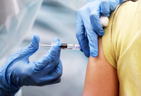 Image: Southern California Residents Line Up For Flu Shots At Local Library