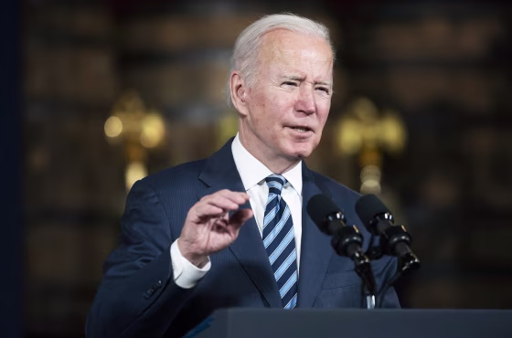 President Joe Biden speaks in Lorain, Ohio, on Feb. 17, 2022.