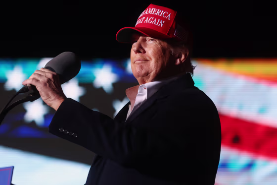 Former President Donald Trump holds a rally on Jan. 15, 2022, in Florence, Ariz.