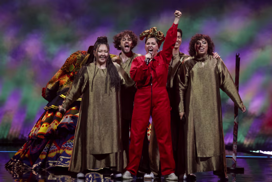 Image: Russia's Manizha performs during the final of the Eurovision Song Contest in Rotterdam, Netherlands, on May 22, 2021.