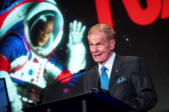 NASA Administrator Bill Nelson speaks during a "State of NASA" address at NASA headquarters in Washington on June 2, 2021.