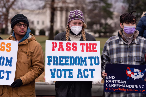 Demonstrators Rally After Senate GOP Blocks Voting Bill