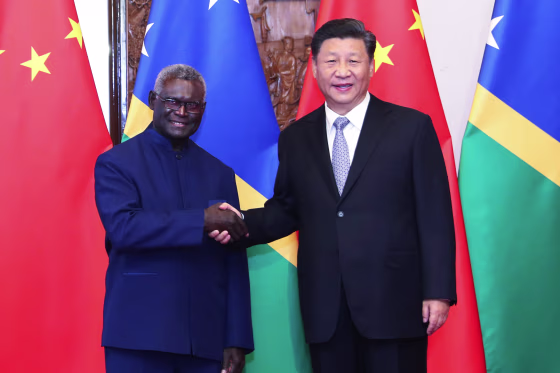 CHINA-BEIJING-XI JINPING-SOLOMON ISLANDS-PM-MEETING (CN)